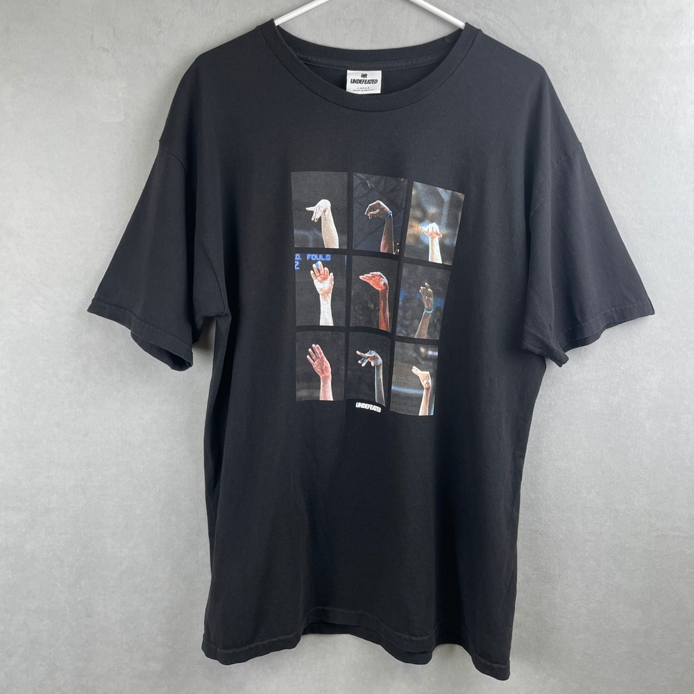 Undefeated Follow Through Men Basketball Graphic T-Shirt Black L Streetwear Rare